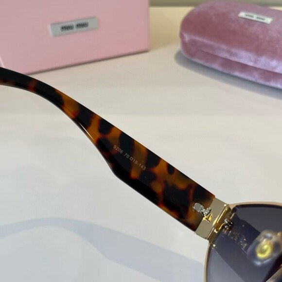 Miu Miu Women Sunglasses Gold Pink Gradient Square MUA57S  display picture 1